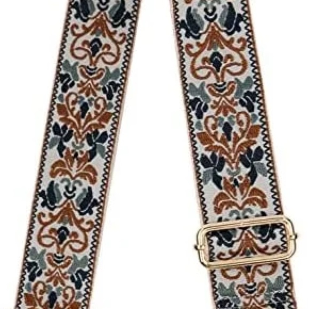 Elegant Patterned purse Strap with Gold Buckle - Picture 4 of 4